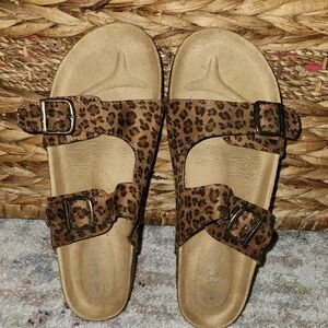 Leopard Print Girls Sandals